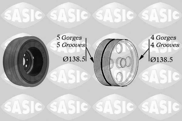 Sasic 9001804 — Koło pasowe, wał korbowy