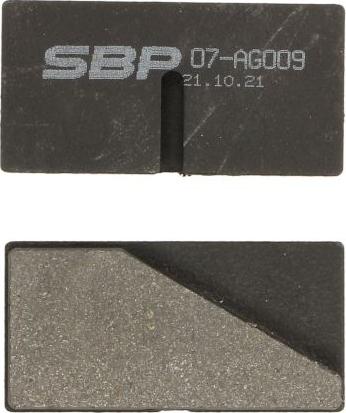 SBP 07-AG009 — Zestaw klocków hamulcowych, hamulce tarczowe