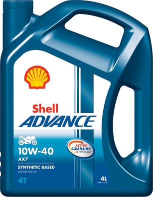 Shell 550053816 - OLEJ SHELL 10W40 4L ADVANCE 4T AX7 - MOTOCYKLE