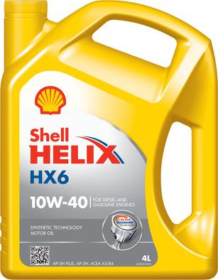 Shell 550053776 - OLEJ SHELL 10W40 4L HELIX HX6 SN-CF - 229.3 - RN700 - 502.00 505.00