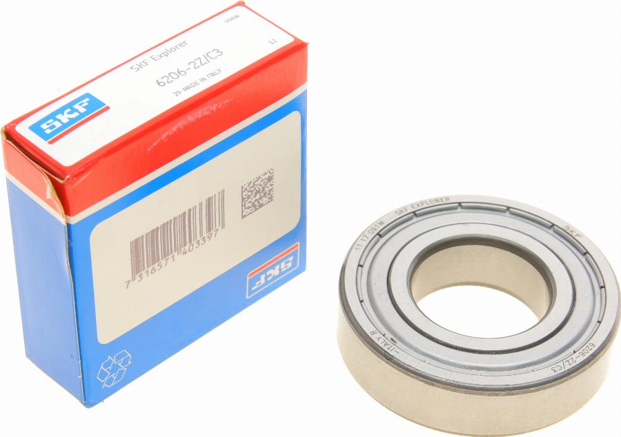 SKF 6206-2Z/C3 - Łożysko przemysłowe