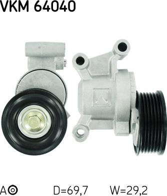 SKF VKM 64040 - NAPINACZ PASKA WIELOROWK. MAZDA 3-5 1.8-2.0 03-
