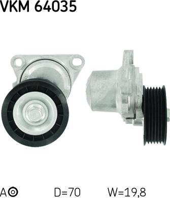 SKF VKM 64035 - NAPINACZ PASKA WIELOROWK. MAZDA 6 1.8-2.3 02-