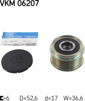 SKF VKM 06207 - KOLO PASOWE ALTER. ALTIMA 2.5 06-13