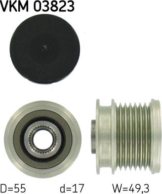 SKF VKM 03823 - KOŁO PASOWE ALTERNATORA DB