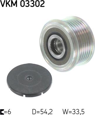 SKF VKM 03302 - KOŁO PASOWE ALTERNATORA PEUGEOT