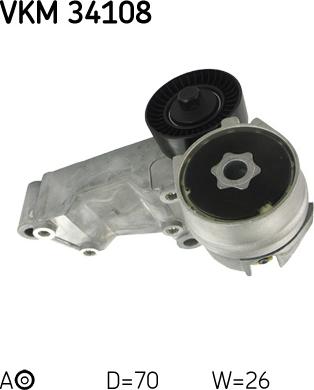 SKF VKM 34108 - NAPINACZ PASKA WIELOROWK. FORD 1.8TDCI FOCUS 99-0