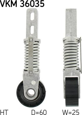 SKF VKM 36035 - NAPINACZ PASKA WIELOROWK. RENAULT MEGANE 1.9DTI-D