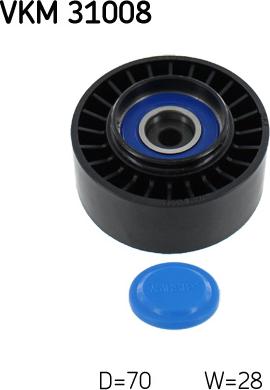 SKF VKM 31008 — Rolka kierunkowa / prowadząca, pasek klinowy zębaty