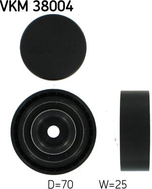 SKF VKM 38004 — Rolka kierunkowa / prowadząca, pasek klinowy zębaty