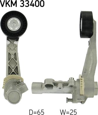 SKF VKM 33400 - NAPINACZ PASKA WIELOROWK. PEUGEOT 1.4-1.6 16V 07-