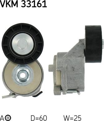 SKF VKM 33161 - NAPINACZ PASKA WIELOROWK. CITROEN 1.6HDI 05-