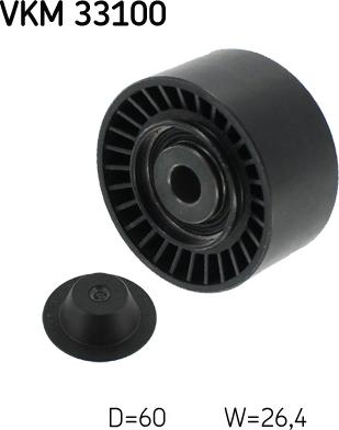 SKF VKM 33100 — Rolka kierunkowa / prowadząca, pasek klinowy zębaty