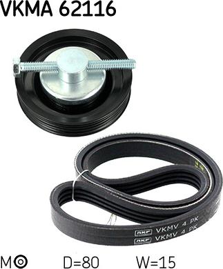 SKF VKMA 62116 — Zestaw paska klinowego wielorowkowego