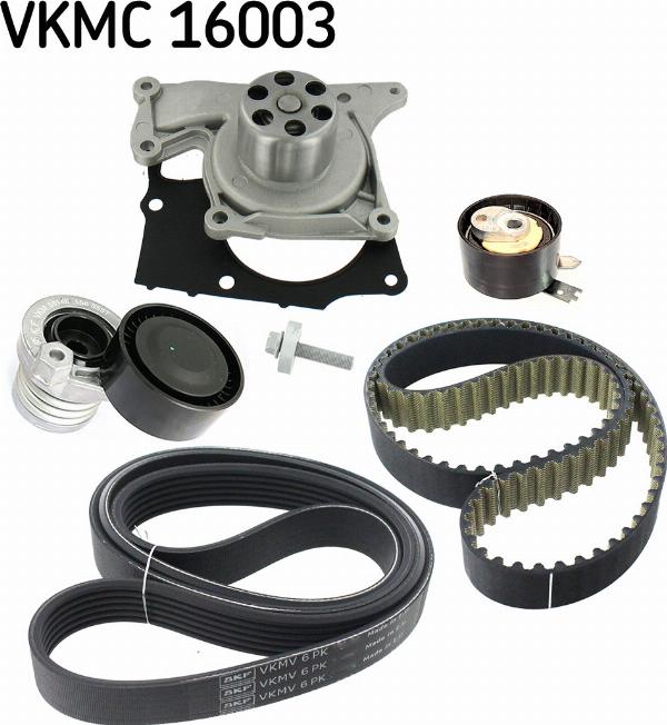 SKF VKMC 16003 — Pompa wodna + zestaw paska rozrządu