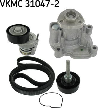 SKF VKMC 31047-2 — Pompa wodna + zestaw paska klinowego wielorowkowego