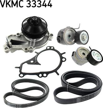 SKF VKMC 33344 — Pompa wodna + zestaw paska klinowego wielorowkowego