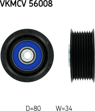 SKF VKMCV 56008 — Rolka kierunkowa / prowadząca, pasek klinowy zębaty