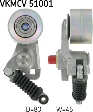 SKF VKMCV 51001 — Napinacz paska klinowego wielorowkowego