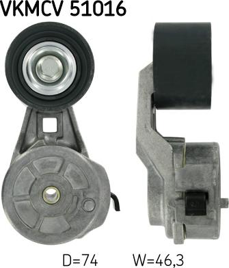 SKF VKMCV 51016 — Napinacz paska klinowego wielorowkowego