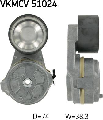 SKF VKMCV 51024 — Napinacz paska klinowego wielorowkowego