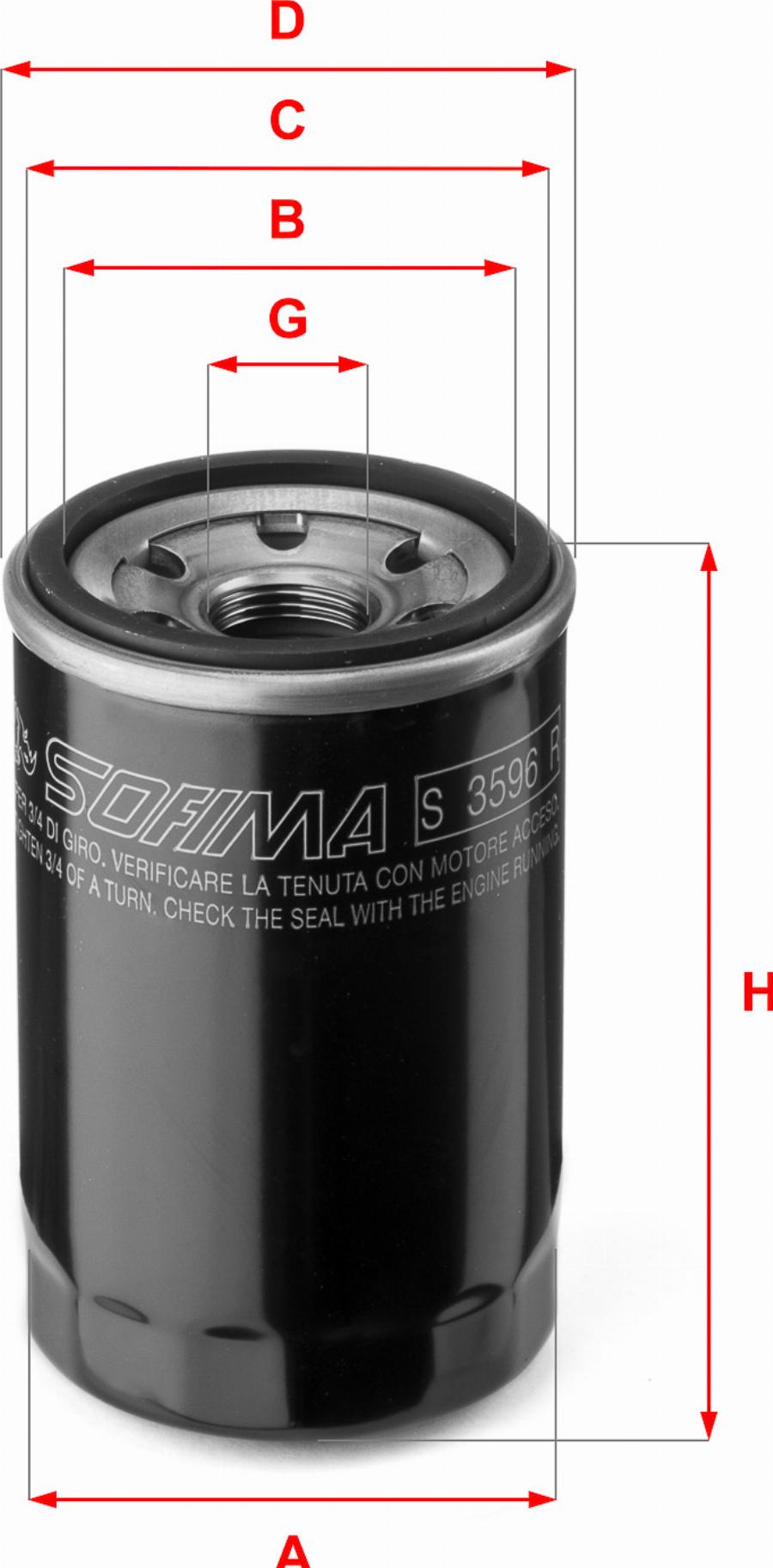 Sofima S 3596 R — Filtr oleju