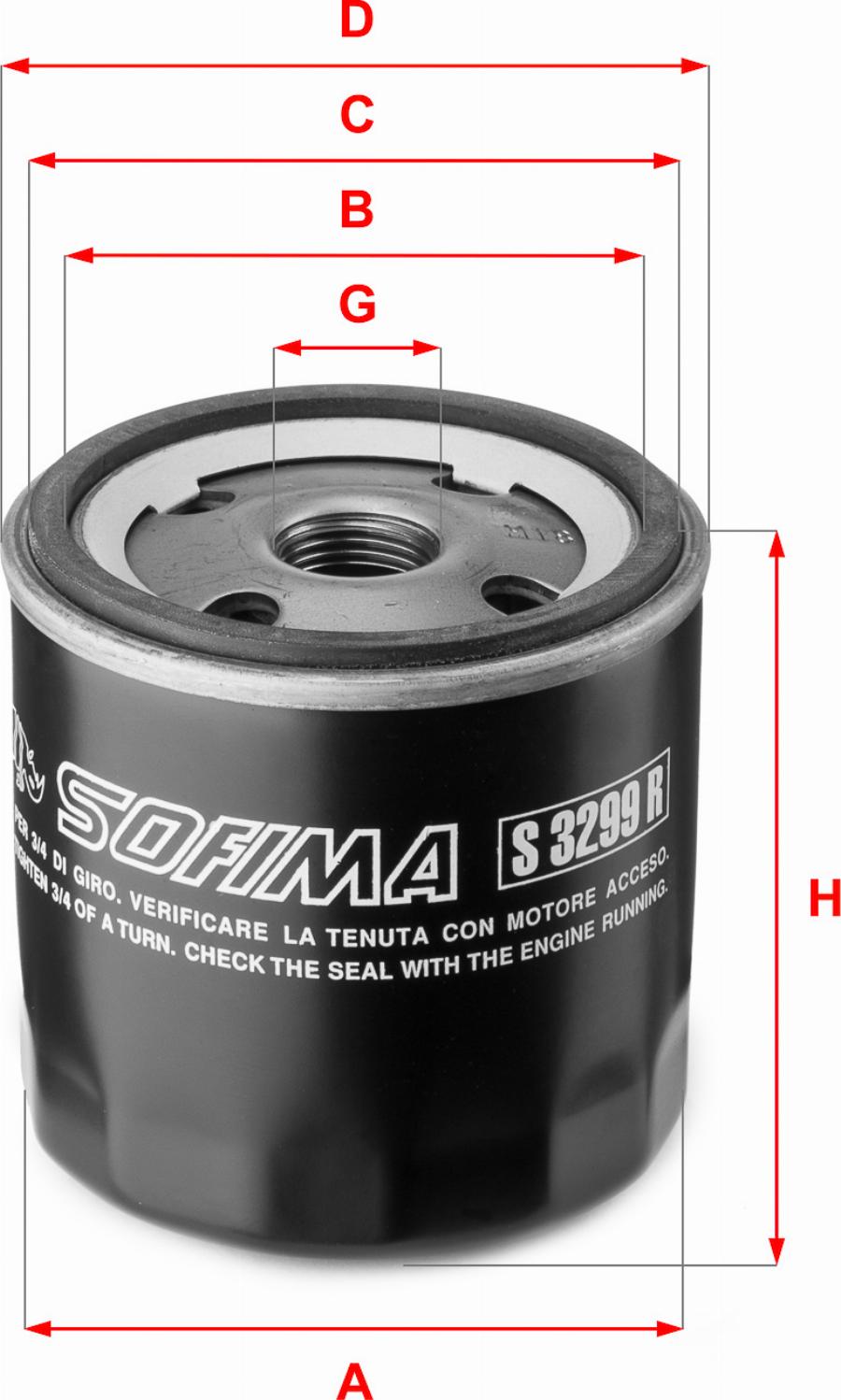 Sofima S 3299 R — Filtr oleju