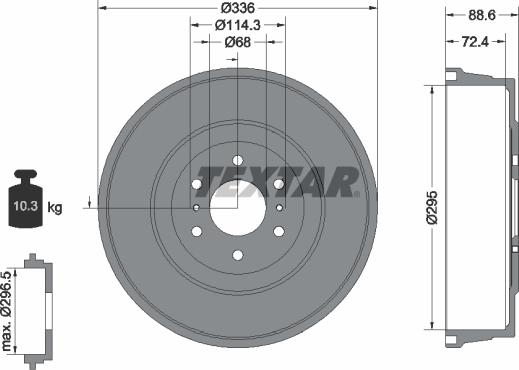 Textar 94046500 — Bęben hamulcowy