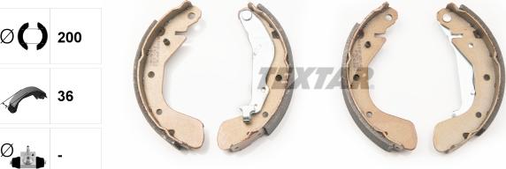 Textar 91062500 - SZCZĘKI HAM. CHEVROLET AVEO 03--KALEOS 200X35