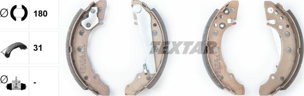 Textar 91018200 — Zestaw szczęk hamulcowych
