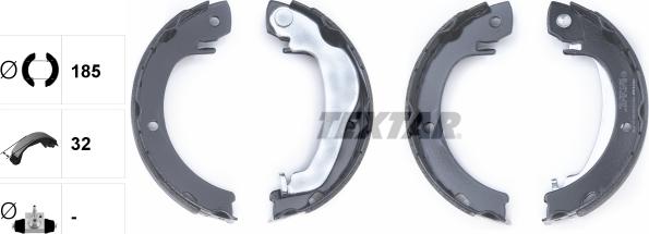 Textar 91074300 - SZCZĘKI HAM. RĘCZ. TOYOTA COROLLA-VERSO 1.6-2.2 D 04-18