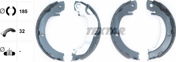 Textar 91077300 - SZCZĘKI HAM. RĘCZ. TOYOTA COROLLA VERSO 09-