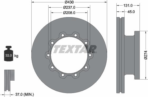 Textar 93088300 — Tarcza hamulcowa