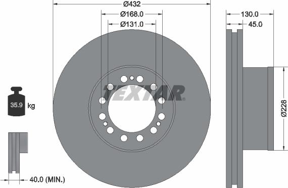 Textar 93087200 — Tarcza hamulcowa
