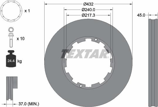 Textar 93145611 — Tarcza hamulcowa