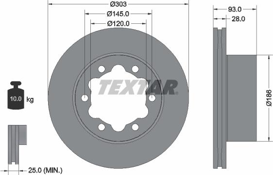 Textar 93143403 — Tarcza hamulcowa