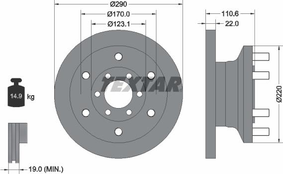 Textar 93175400 — Tarcza hamulcowa