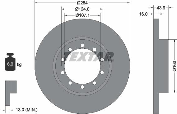 Textar 93242500 — Tarcza hamulcowa