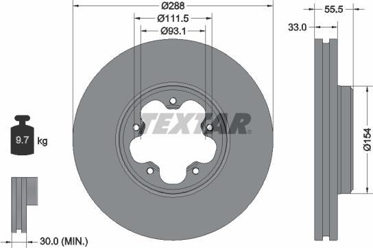 Textar 93260600 — Tarcza hamulcowa