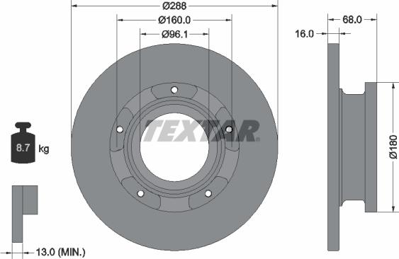 Textar 93260703 — Tarcza hamulcowa