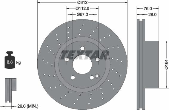 Textar 92099305 — Tarcza hamulcowa