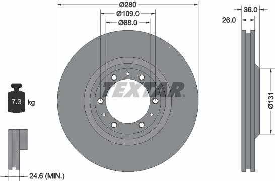 Textar 92091400 — Tarcza hamulcowa
