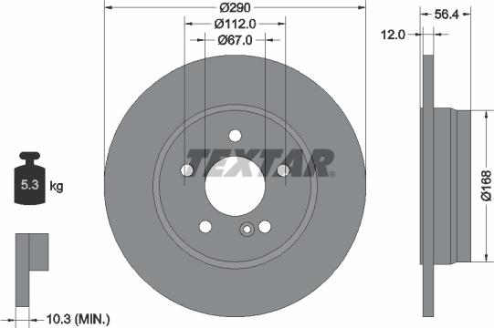 Textar 92091103 — Tarcza hamulcowa