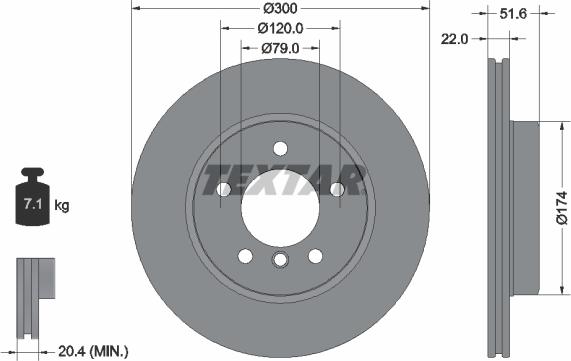 Textar 92097205 — Tarcza hamulcowa