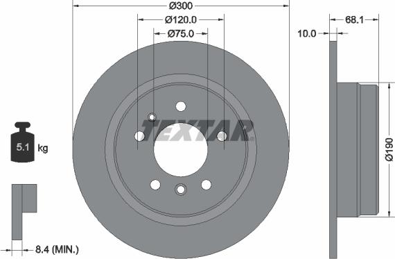 Textar 92042600 — Tarcza hamulcowa