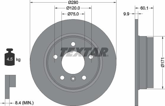 Textar 92055703 — Tarcza hamulcowa