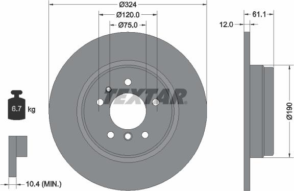 Textar 92058400 — Tarcza hamulcowa