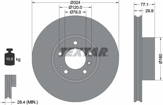 Textar 92058300 — Tarcza hamulcowa