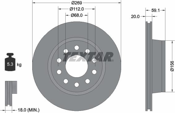 Textar 92068400 — Tarcza hamulcowa