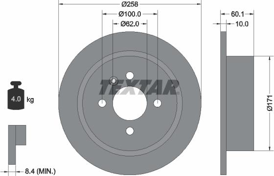 Textar 92019200 — Tarcza hamulcowa